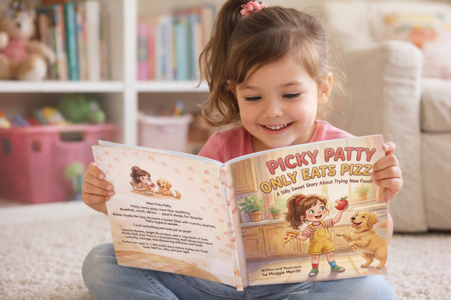 Child reading Picky Patty book